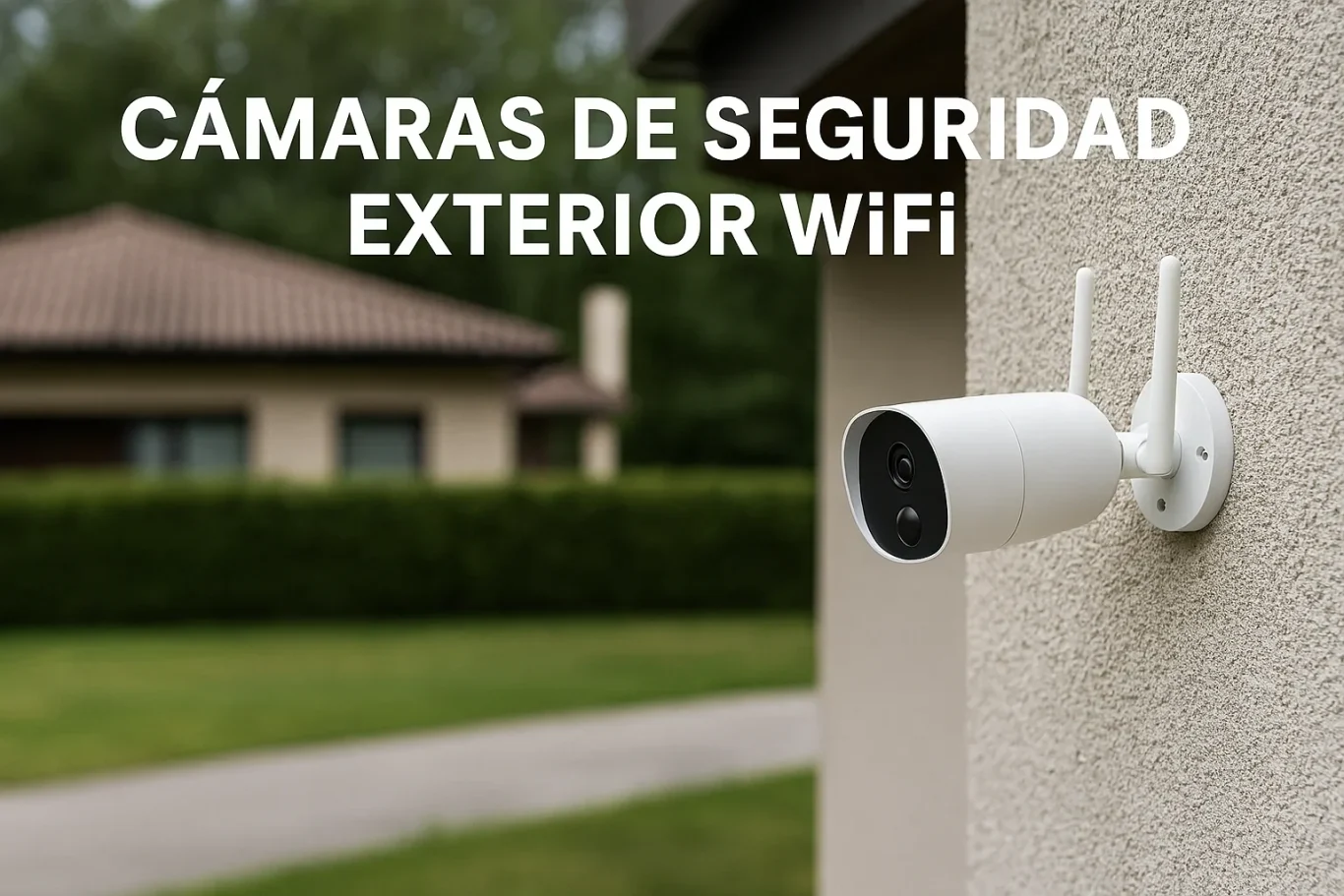 Cámaras de seguridad exterior WiFi instaladas en vivienda para vigilancia exterior